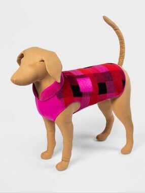 RARE matching adult & dog set - Bold Pink & Red Sherpa Zip-Up Jacket